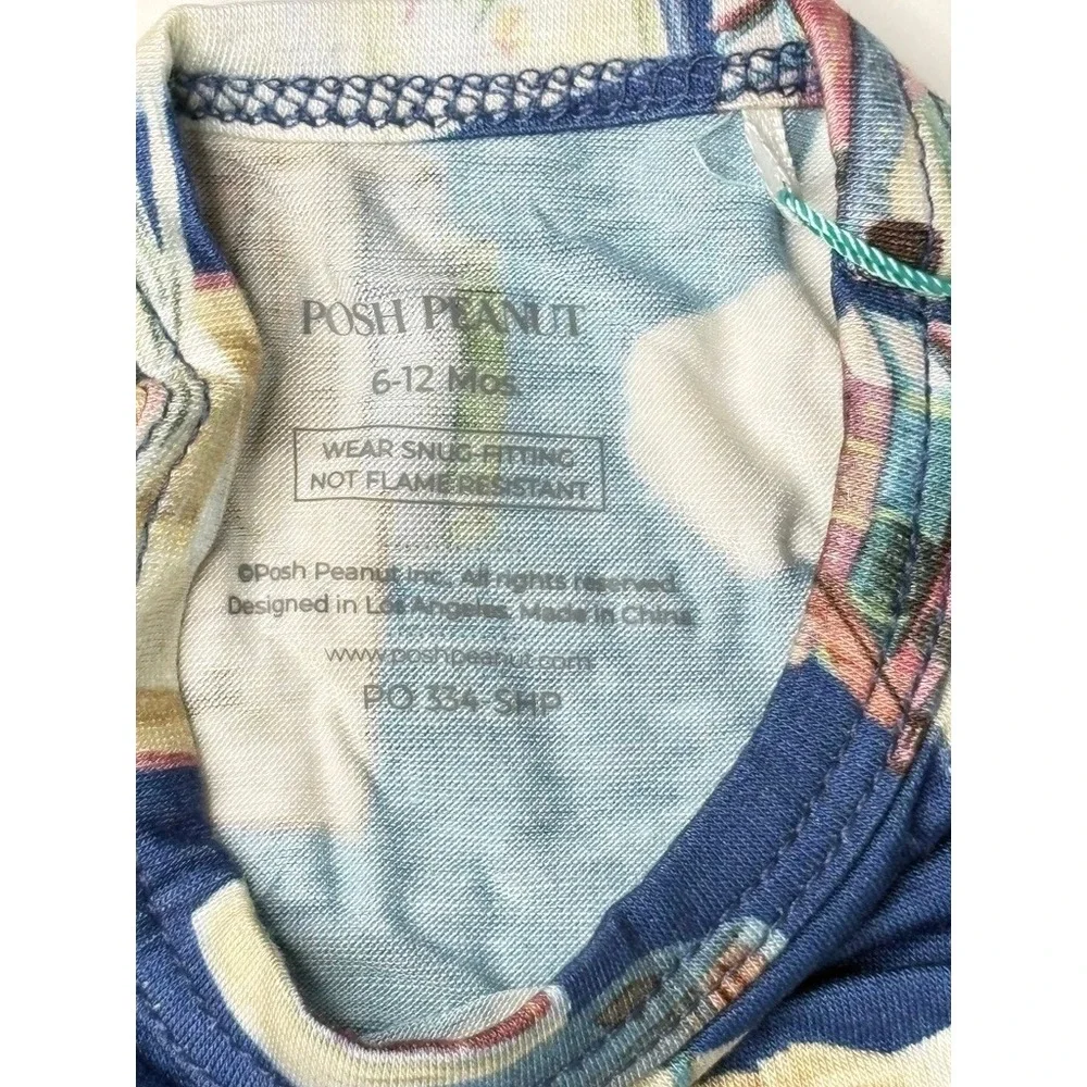 Posh Peanut Bamboo Library Blue‎ Pajama Set 6-12 months Whimsygoth Fantasy NEW